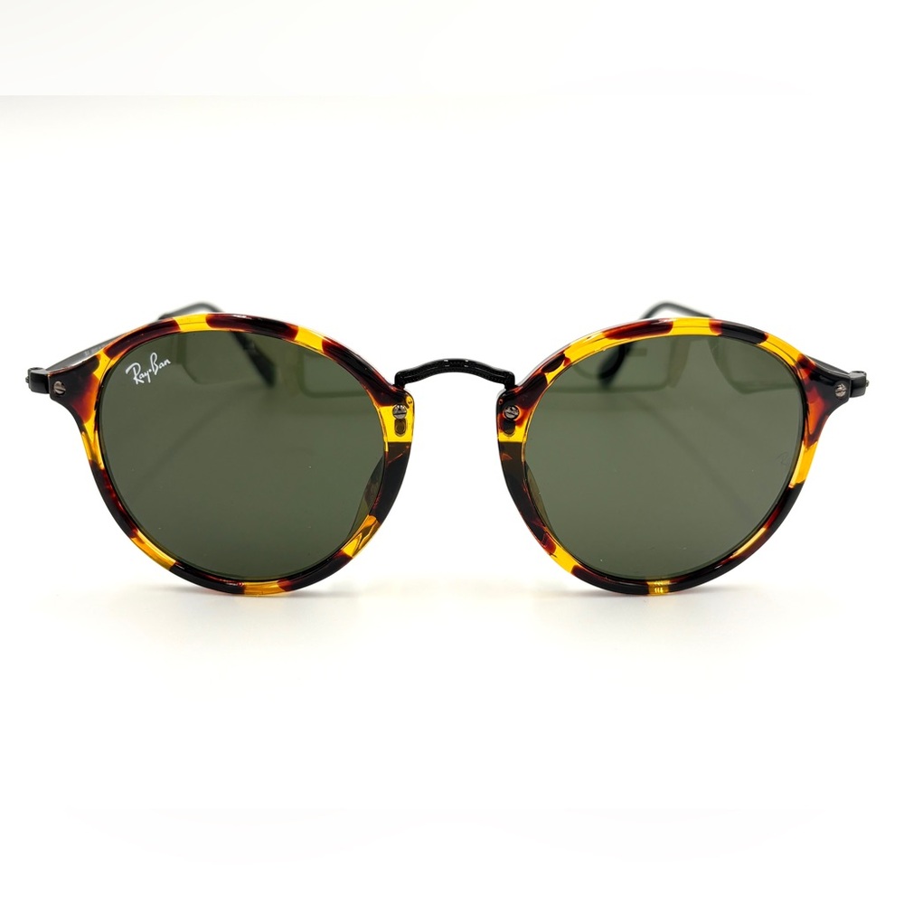 Beautiful Ray-Ban Round Fleck Sunglasses Rb2447 Unisex Black Havana 49-21-145 - Picture 3 of 14